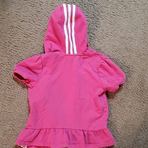 Adidas Infant Girls Pink Short Sleeve Zip Front  Hoodie Size 24M - Picture 10 of 10